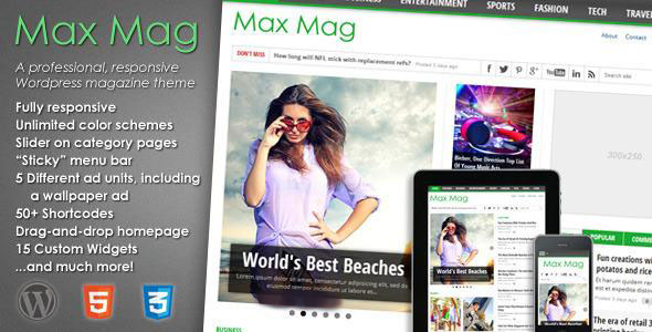 دانلود قالب زیبای مجله Max Mag برای وردپرس