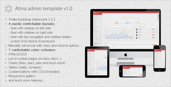 دانلود قالب زیبای مدیریت Atina به صورت HTML5