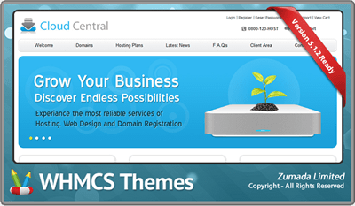 دانلود قالب زیبای cloud central برای whmcs