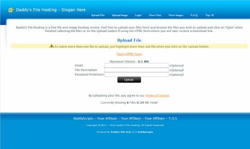 دانلود اسکریپت اشتراک گذاری مانند رپیدشیر با نام File Hosting