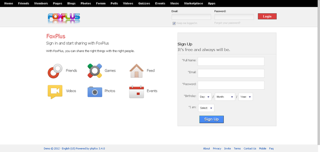 دانلود قالب زیبای گوگل پلاس برای جامعه مجازی php fox