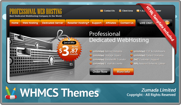 دانلود قالب Pro Web Host برای سیستم whmcs