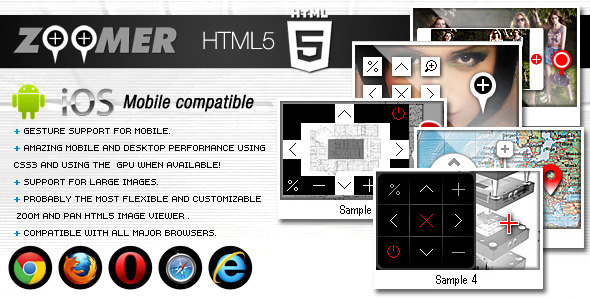 دانلود سورس HTML5 Zoomer ،افزونه زوم روی عکس ها