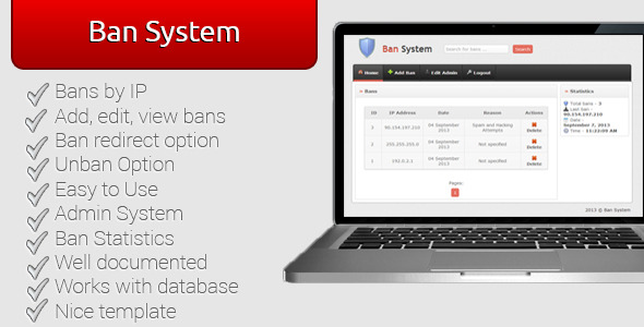 دانلود رایگان اسکریپت مسدود کردن کاربران Ban System