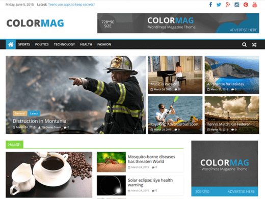 دانلود قالب مجله خبری وردپرس ColorMag