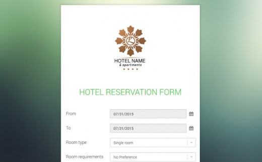 دانلود اسکریپت رزرو آنلاین هتل Hotel Reservation Form